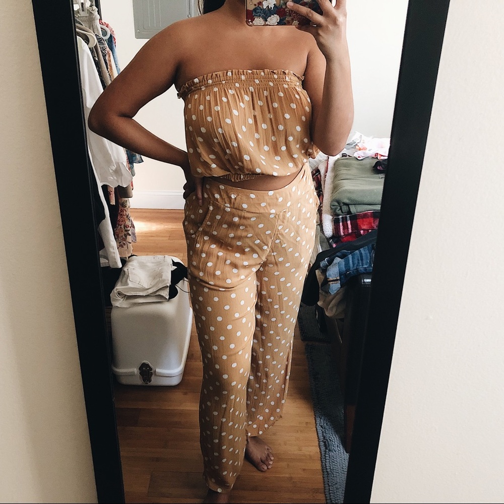 Billabong Mustard Yellow Polka Dot Set